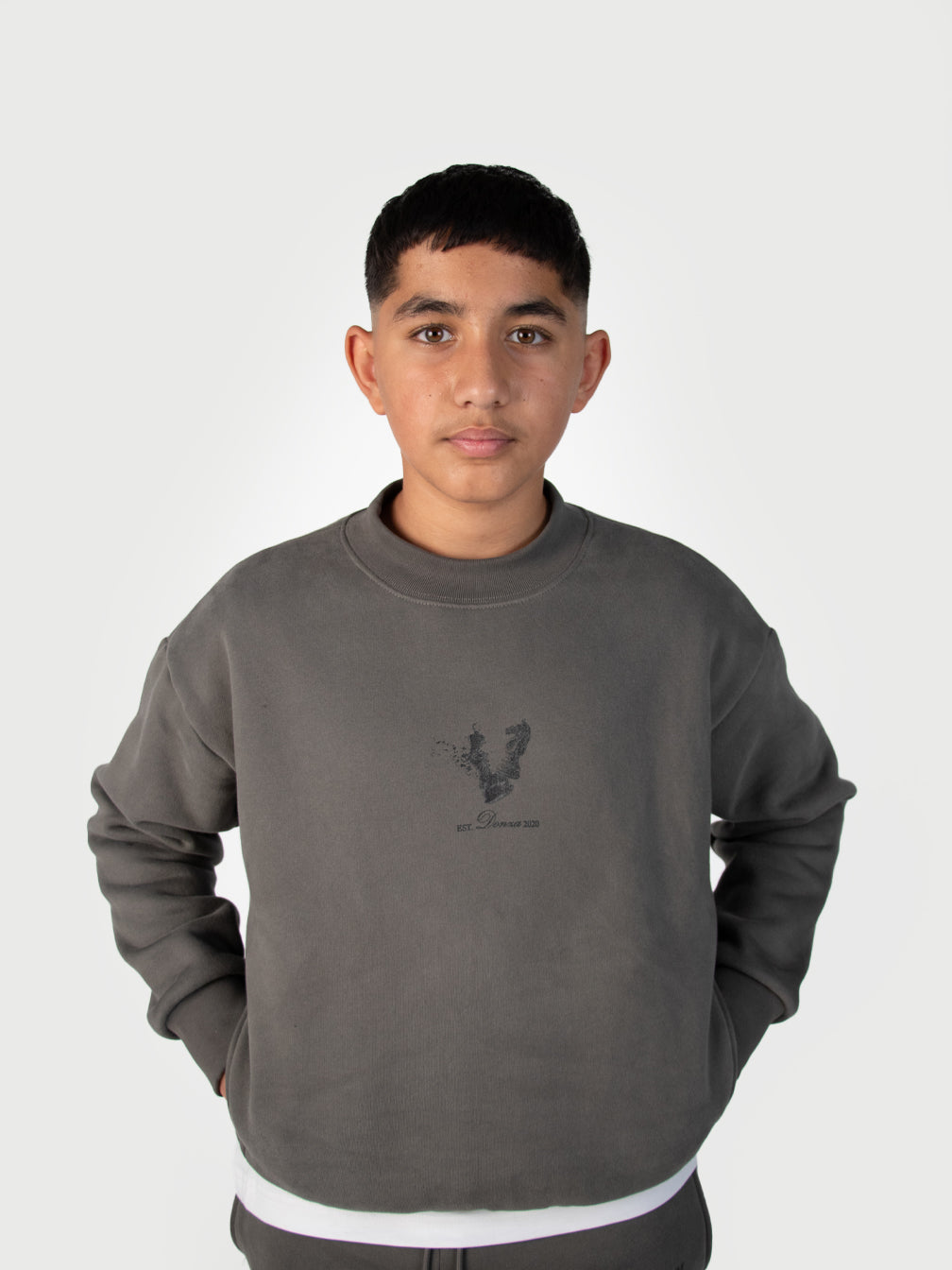 Donza Sweater Tracksuit - Kids Grey