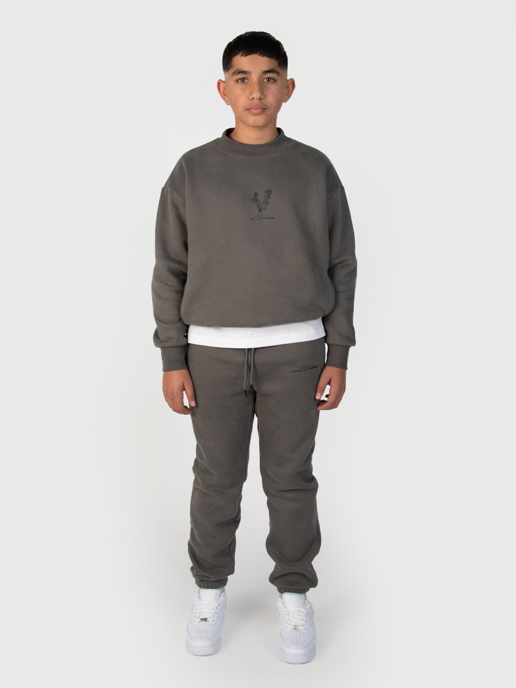 Donza Sweater Tracksuit - Kids Grey