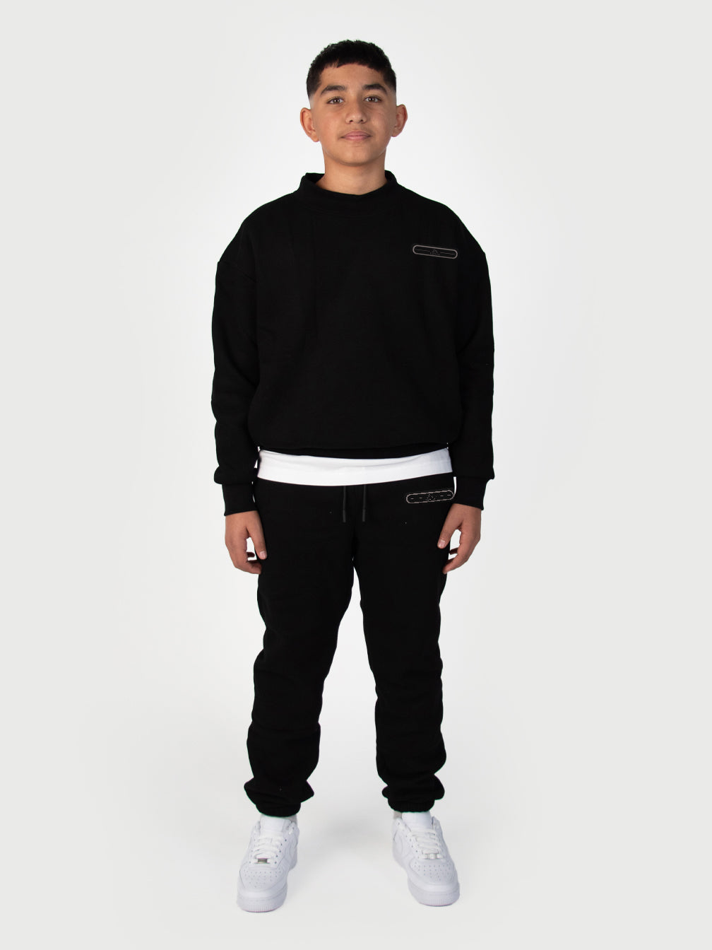 Kids Donza Sweater Tracksuit - Black