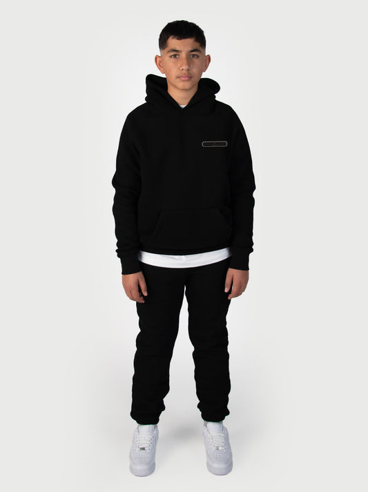 Kids Donza Hoodie Tracksuit - Black