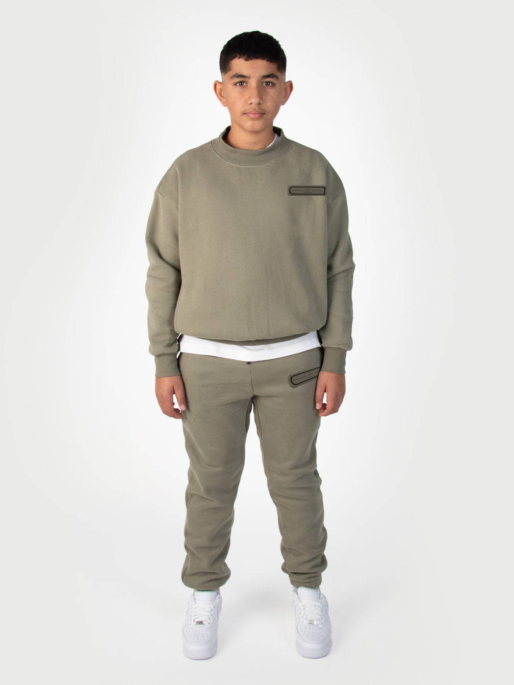 Kids Donza Sweater Tracksuit - Light Green