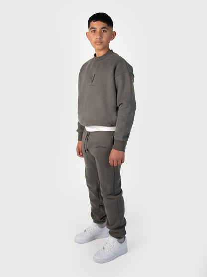 Donza Sweater Tracksuit - Kids Grey